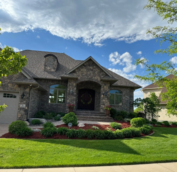 flower beds landscaping project in the front yard
