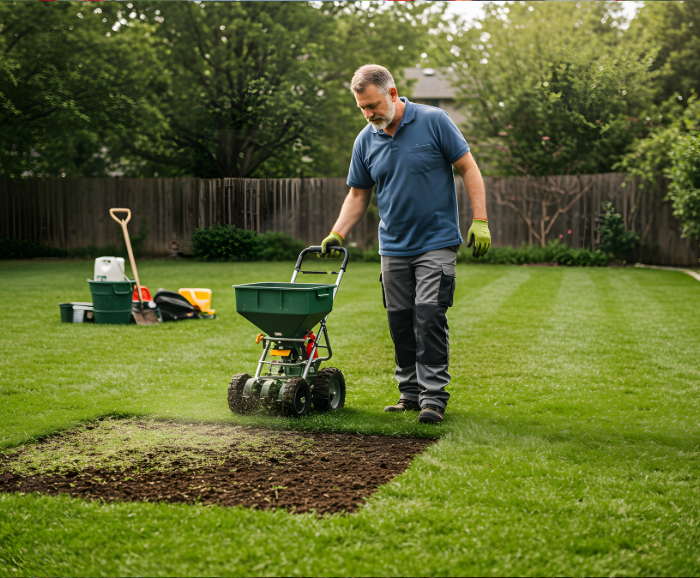 repairing lawn patches