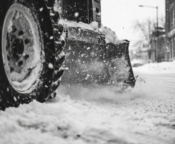 Tracktor tires in snow